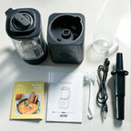 Complete JESE Blender accessory set includes tamper tool, measuring cup, cleaning brush, and power cord. Everything included helps you prepare recipes, maintain the blender, and enjoy a convenient cooking experience.
